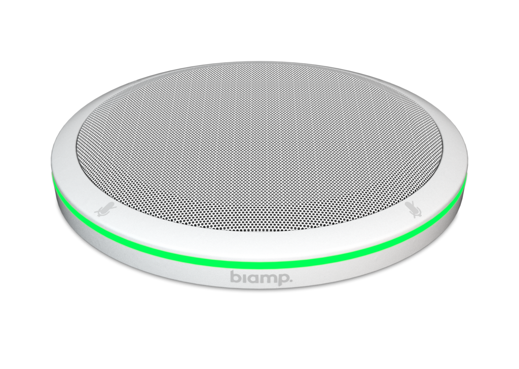 Tischmikrofon Parlé TTM-X von BIAMP. Farbe: Weiß. Für Konferenzraum
