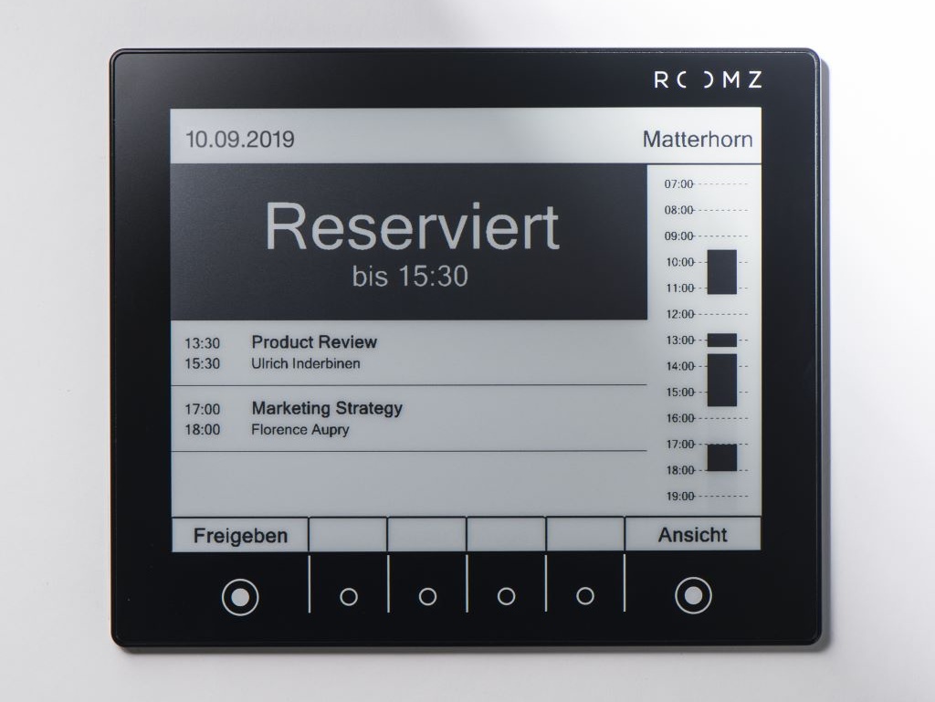 Roomz Türschild Display für Raumverwaltung