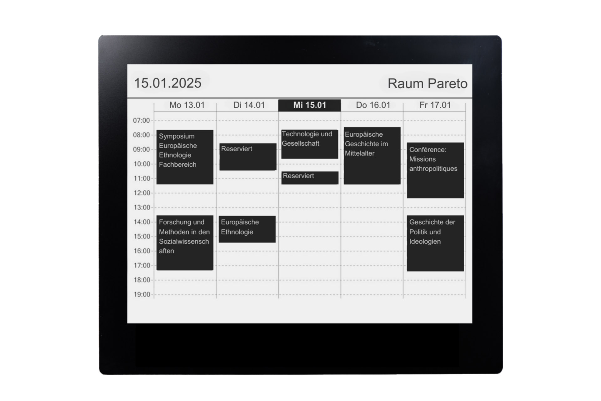 Raumbeschilderung ROOMZ Wochenansicht