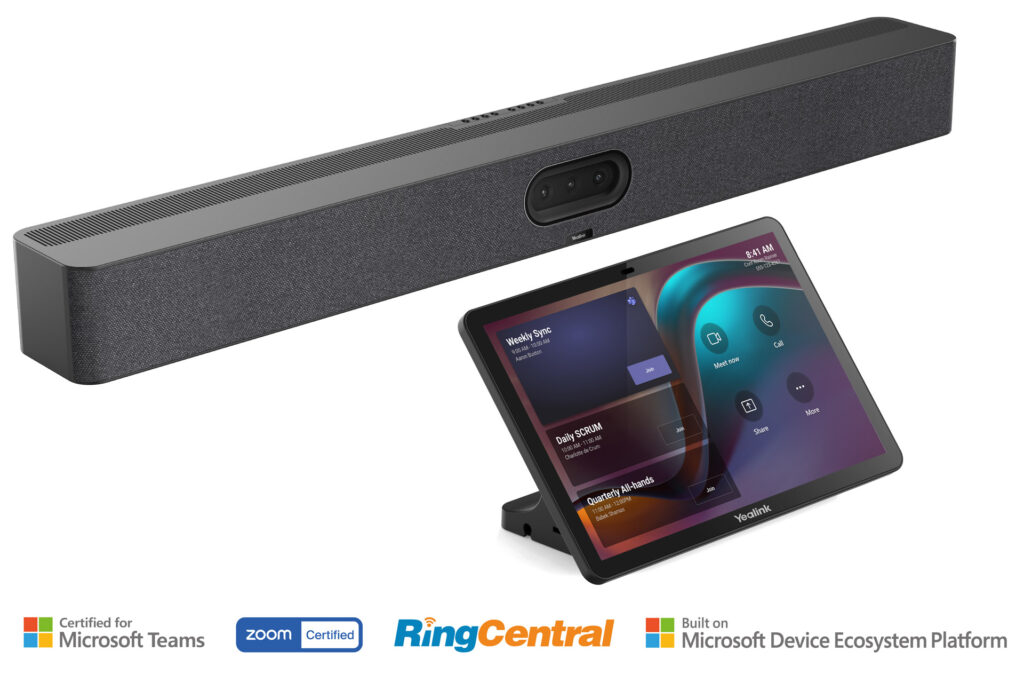 Microsoft Teams Rooms Lösung Yealink Meetingbar A50 mit Touch-Panel