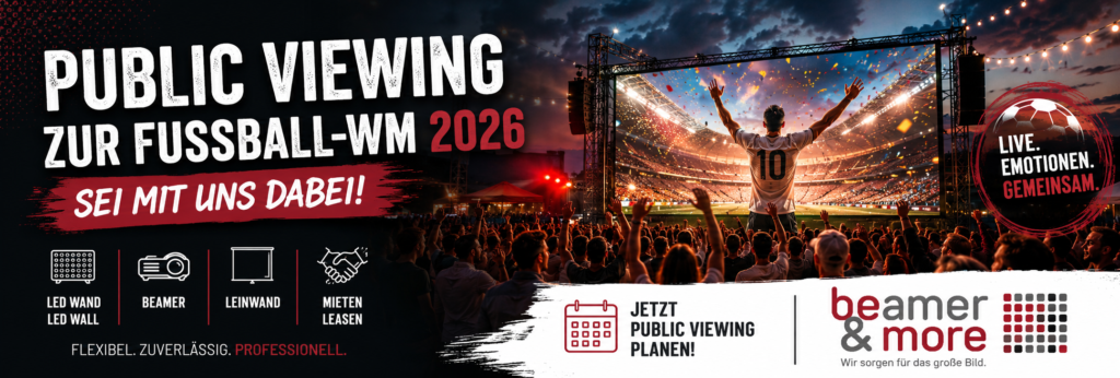 Zur Fussball WM 2026 -Beamer & Leinwand mieten für Public Viewing