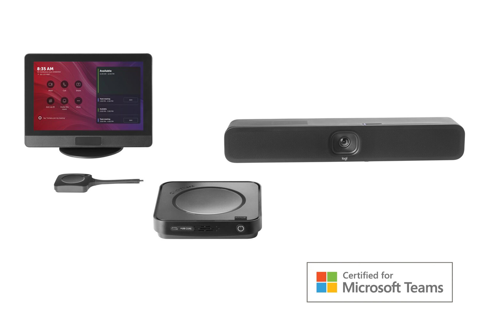 ClickShare Hub Core mit Logitech MeetUp 2 und Control Panel