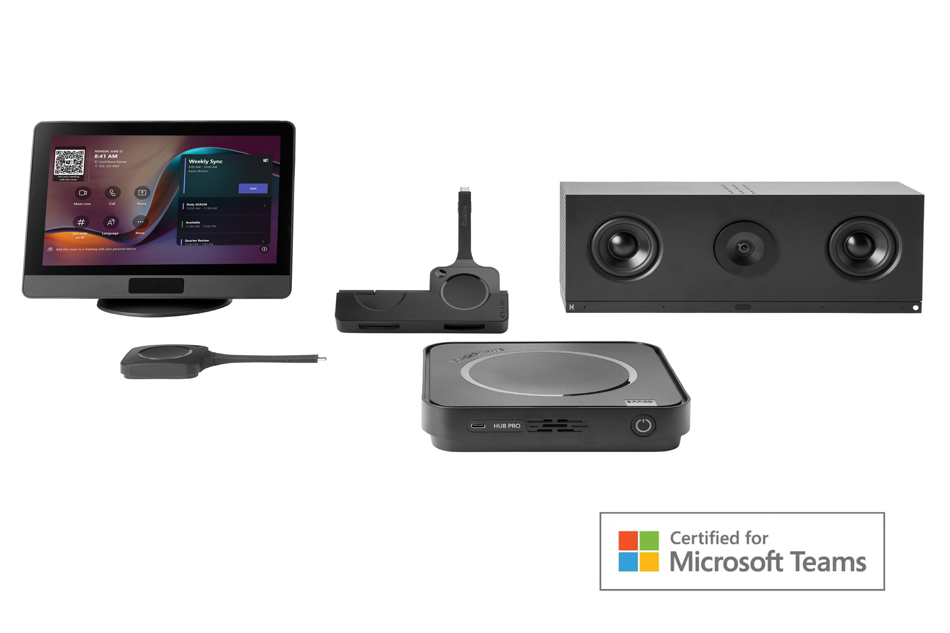 ClickShare Hub Pro mit Huddly C1 und Control Panel